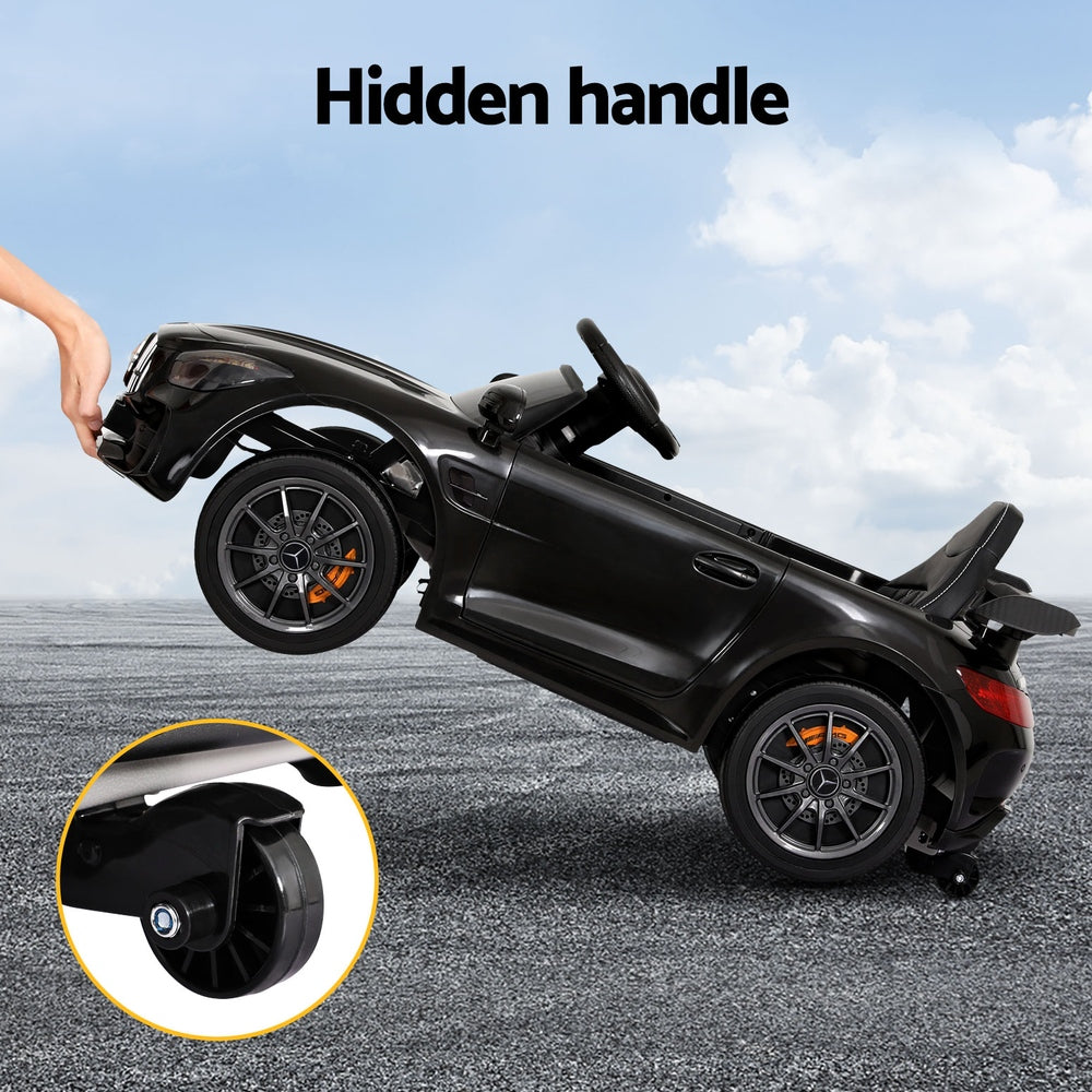 Kids Electric Ride On Car Mercedes-Benz AMG GTR Licensed Toy Cars Remote Black - Cosy Abode