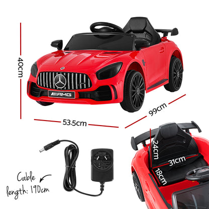 Kids Electric Ride On Car Mercedes-Benz AMG GTR Licensed Toy Cars Remote White - Cosy Abode