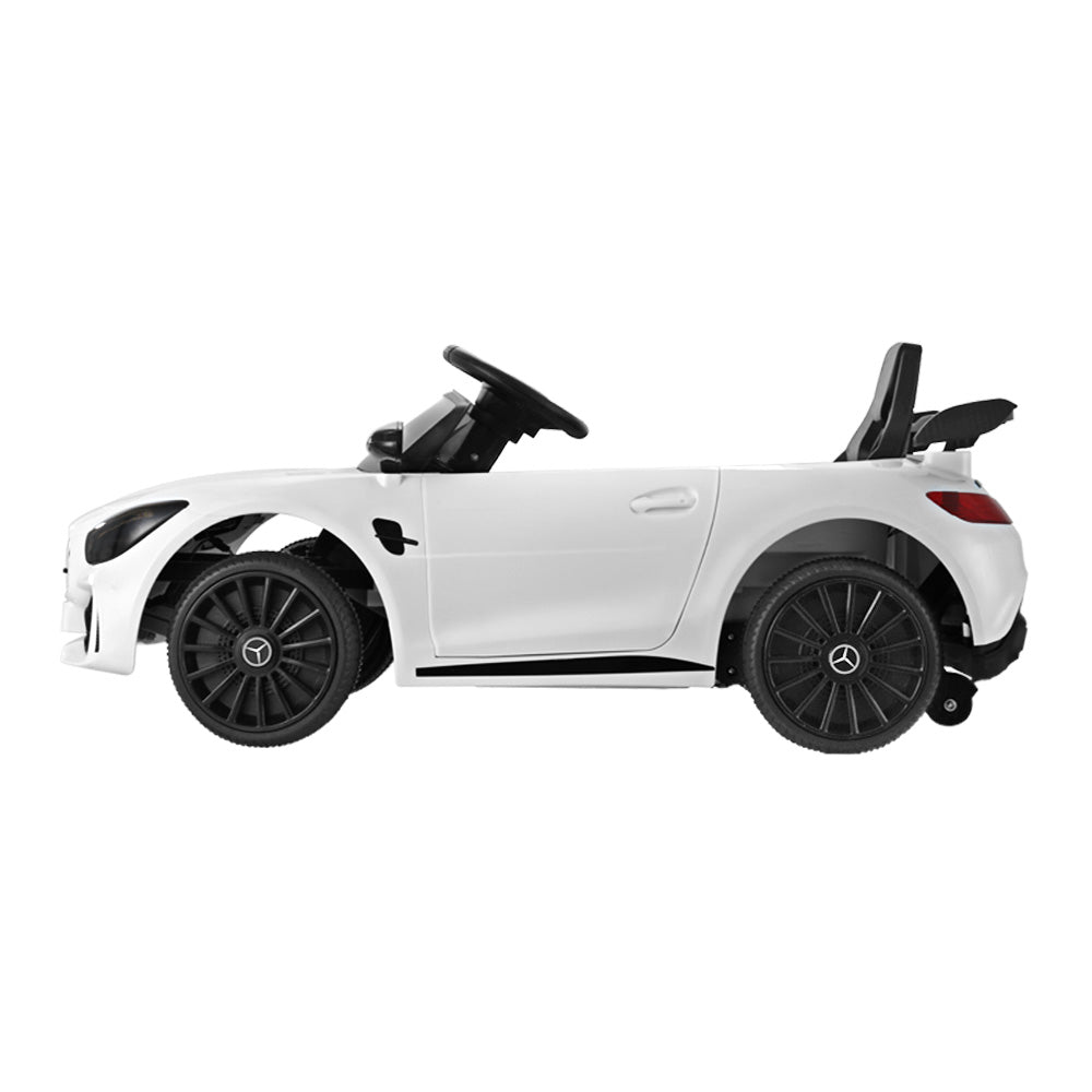 Kids Electric Ride On Car Mercedes-Benz AMG GTR Licensed Toy Cars Remote White - Cosy Abode