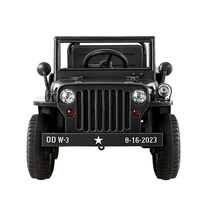 Rigo Kids Electric Ride On Car Jeep Military Off Road Toy Cars Remote 12V Black - Cosy Abode