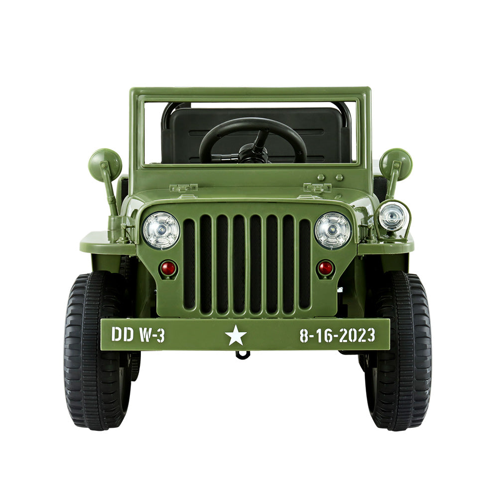 Rigo Kids Electric Ride On Car Jeep Military Off Road Toy Cars Remote 12V Olive - Cosy Abode