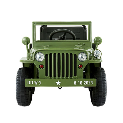 Rigo Kids Electric Ride On Car Jeep Military Off Road Toy Cars Remote 12V Olive - Cosy Abode