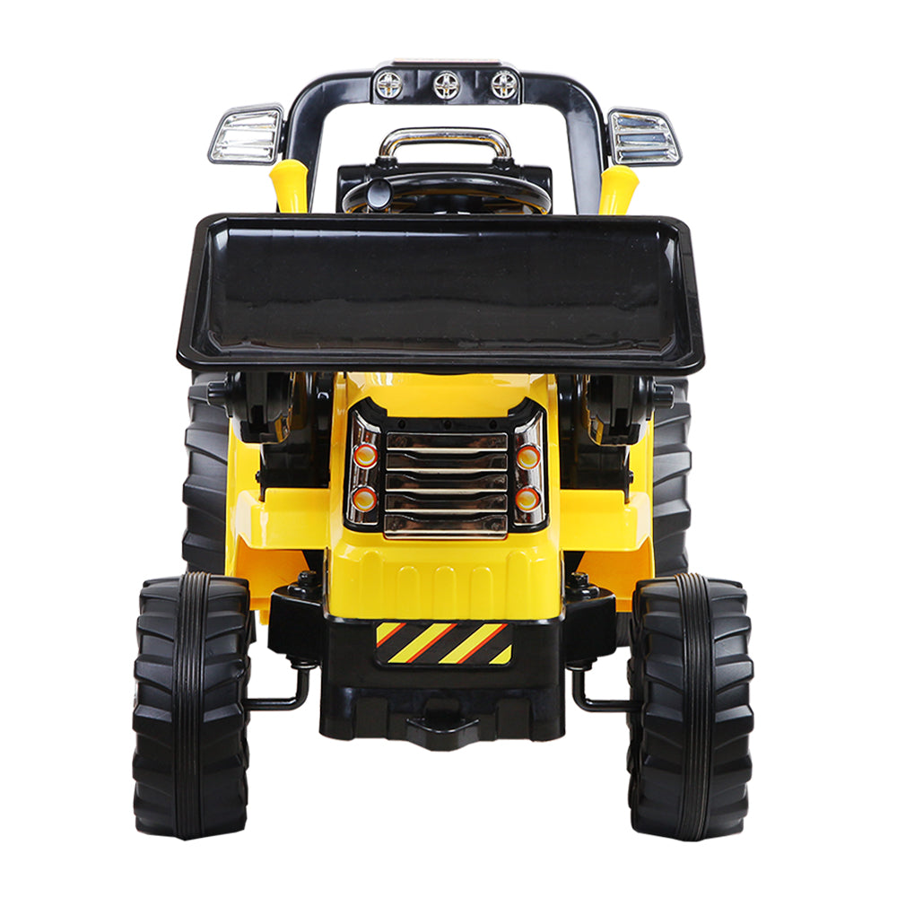 Rigo Kids Electric Ride On Car Bulldozer Digger Loader Remote 6V Yellow - Cosy Abode