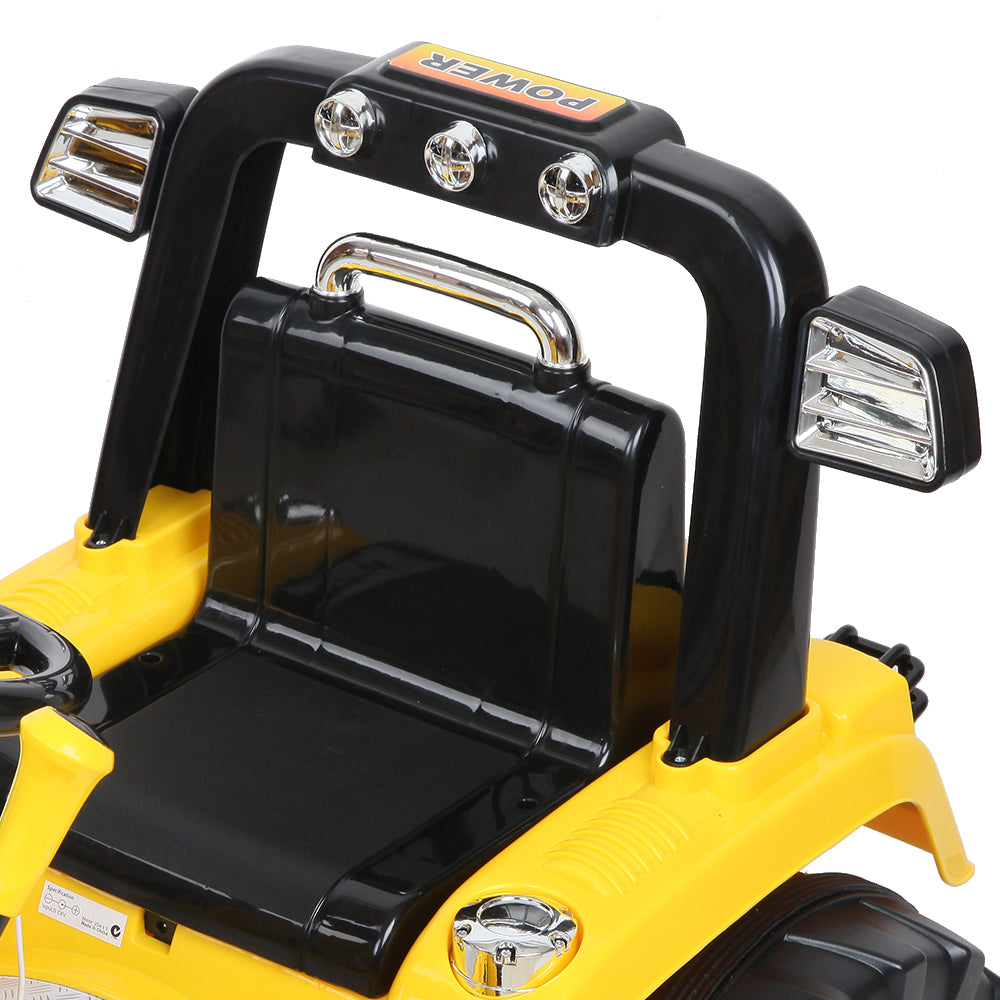 Rigo Kids Electric Ride On Car Bulldozer Digger Loader Remote 6V Yellow - Cosy Abode