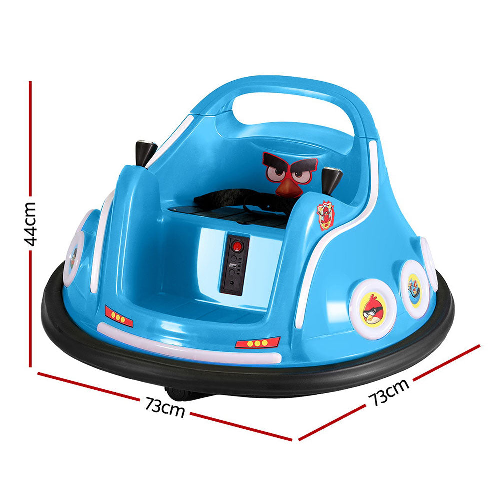 Kids Ride On Car Bumper Electric Toys Cars Light Remote Angry Birds Sticker Blue - Cosy Abode