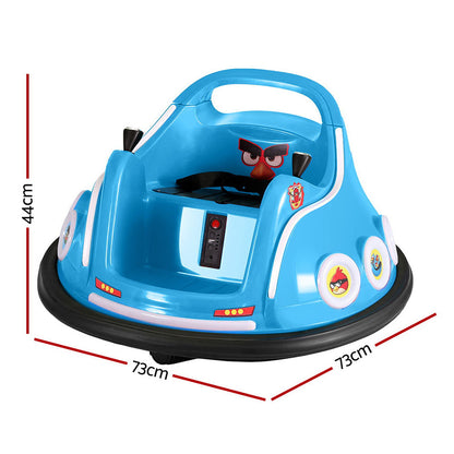 Kids Ride On Car Bumper Electric Toys Cars Light Remote Angry Birds Sticker Blue - Cosy Abode