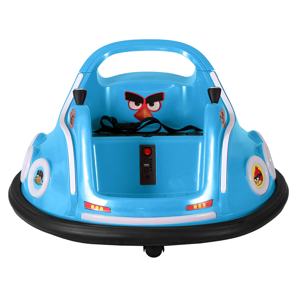 Kids Ride On Car Bumper Electric Toys Cars Light Remote Angry Birds Sticker Blue - Cosy Abode