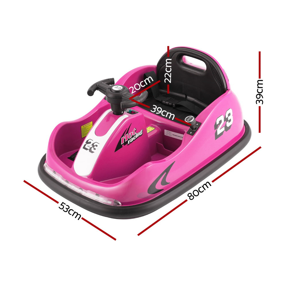 Rigo Kids Ride On Car Bumper Kart 6V Electric Toys Cars Remote Control Pink - Cosy Abode