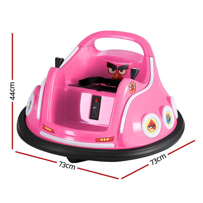 Kids Ride On Car Bumper Electric Toys Cars Light Remote Angry Birds Sticker Pink - Cosy Abode