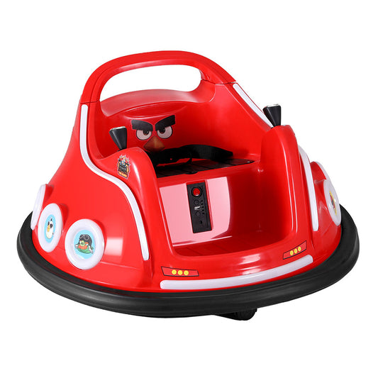 Kids Ride On Car Bumper Electric Toys Cars Light Remote Angry Birds Stickers Red - Cosy Abode
