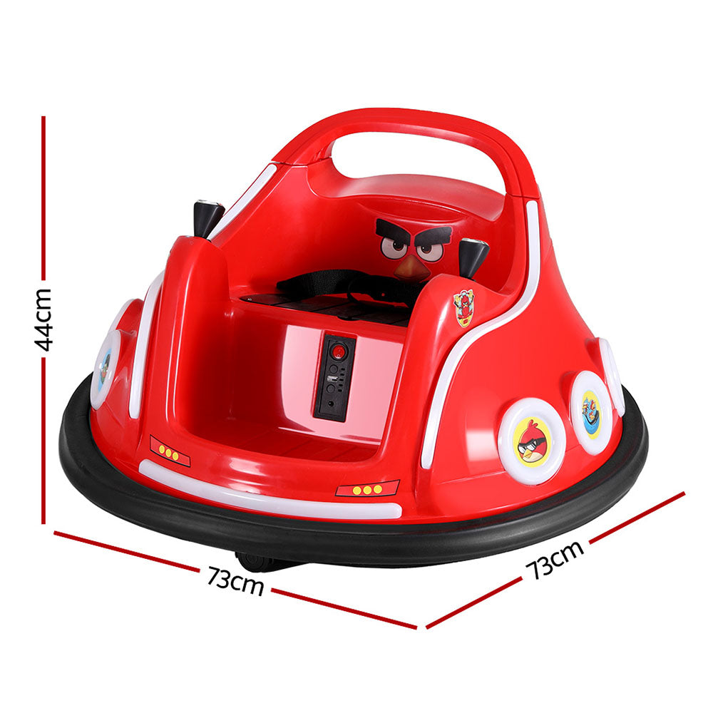 Kids Ride On Car Bumper Electric Toys Cars Light Remote Angry Birds Stickers Red - Cosy Abode