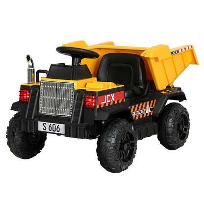 Rigo Kids Electric Ride On Car Dumptruck Loader Toy Cars 12V Yellow - Cosy Abode