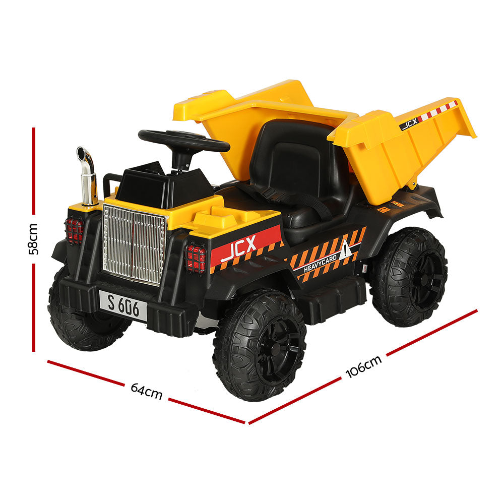 Rigo Kids Electric Ride On Car Dumptruck Loader Toy Cars 12V Yellow - Cosy Abode