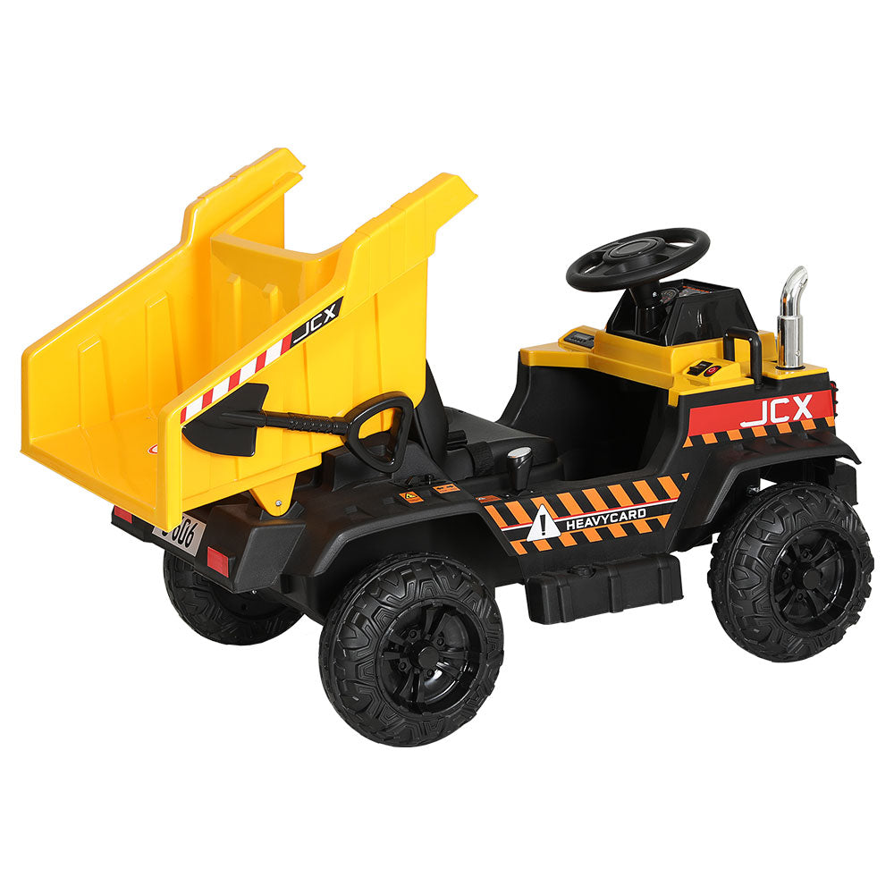 Rigo Kids Electric Ride On Car Dumptruck Loader Toy Cars 12V Yellow - Cosy Abode