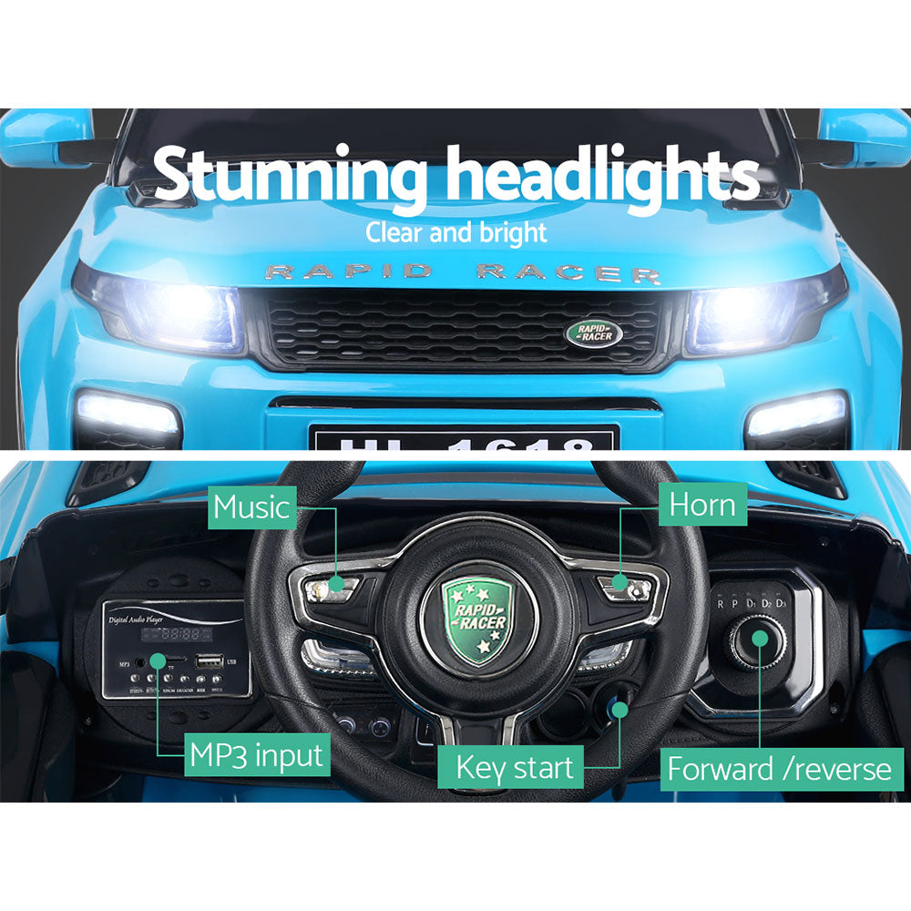 Rigo Kids Electric Ride On Car SUV Range Rover-inspired Toy Cars Remote 12V Blue - Cosy Abode