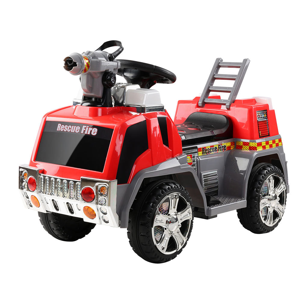 Rigo Kids Electric Ride On Car Fire Engine Fighting Truck Toy Cars 6V Red - Cosy Abode