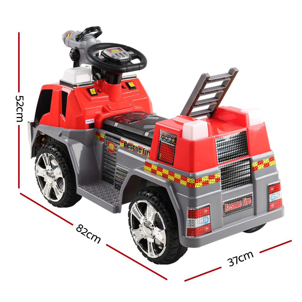Rigo Kids Electric Ride On Car Fire Engine Fighting Truck Toy Cars 6V Red - Cosy Abode
