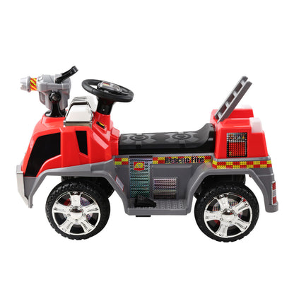 Rigo Kids Electric Ride On Car Fire Engine Fighting Truck Toy Cars 6V Red - Cosy Abode