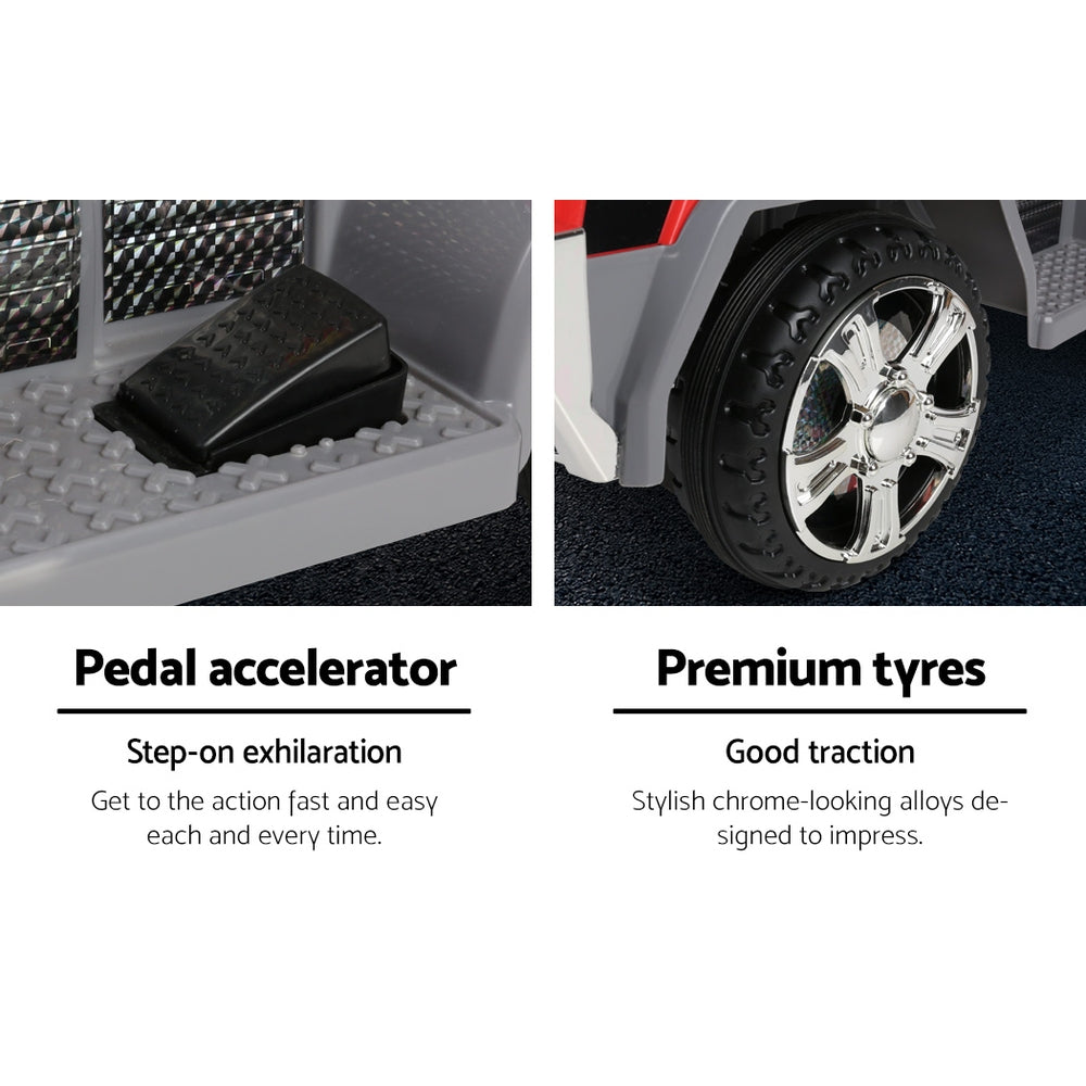 Rigo Kids Electric Ride On Car Fire Engine Fighting Truck Toy Cars 6V Red - Cosy Abode