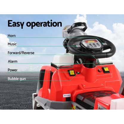 Rigo Kids Electric Ride On Car Fire Engine Fighting Truck Toy Cars 6V Red - Cosy Abode