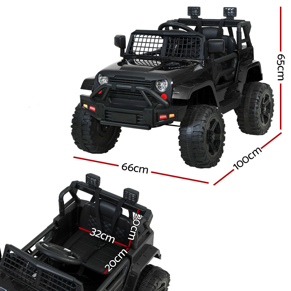 Rigo Kids Electric Ride On Car Jeep Toy Cars Remote 12V Black - Cosy Abode