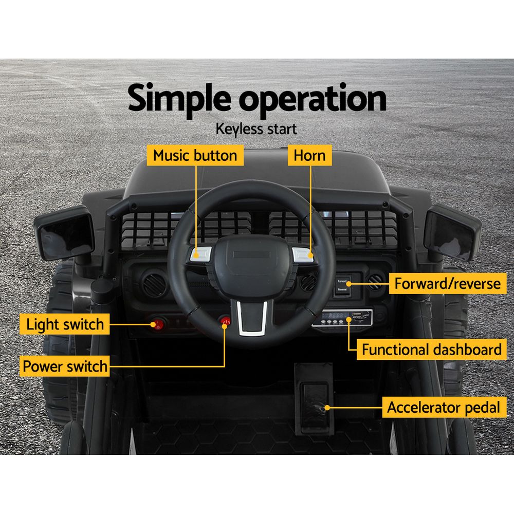 Rigo Kids Electric Ride On Car Jeep Toy Cars Remote 12V Black - Cosy Abode