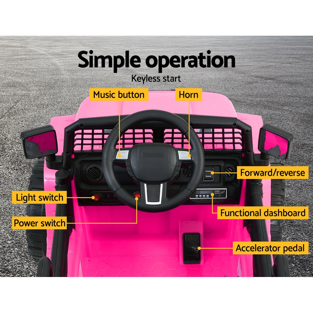 Rigo Kids Electric Ride On Car Jeep Toy Cars Remote 12V Pink - Cosy Abode