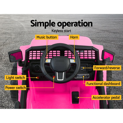 Rigo Kids Electric Ride On Car Jeep Toy Cars Remote 12V Pink - Cosy Abode
