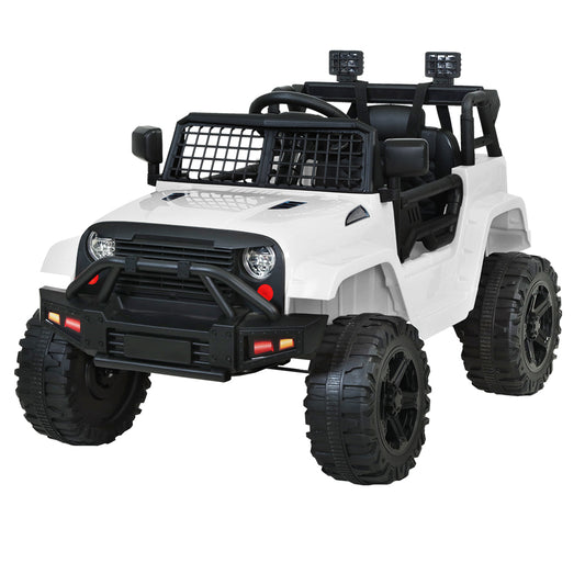 Rigo Kids Electric Ride On Car Jeep Toy Cars Remote 12V White - Cosy Abode