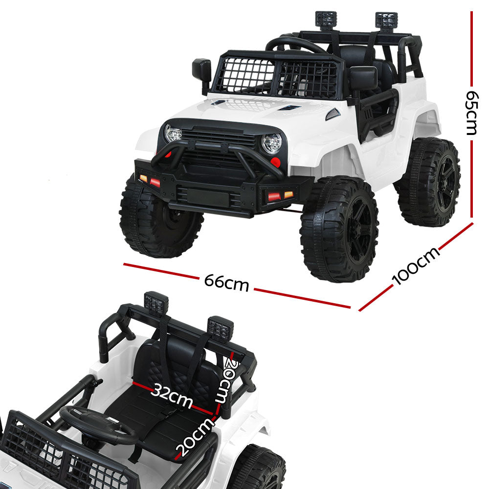 Rigo Kids Electric Ride On Car Jeep Toy Cars Remote 12V White - Cosy Abode