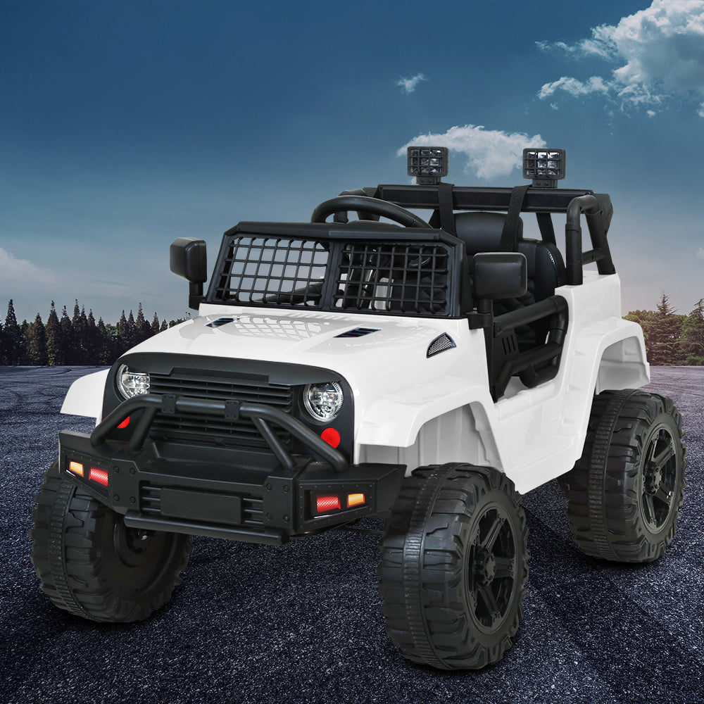 Rigo Kids Electric Ride On Car Jeep Toy Cars Remote 12V White - Cosy Abode