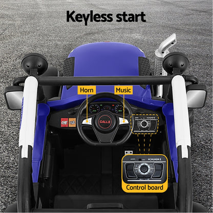Rigo Kids Electric Ride On Car Off Road Jeep Remote 12V Blue - Cosy Abode