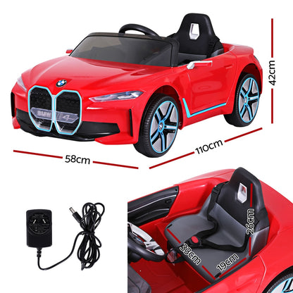 Kids Ride On Car BMW Licensed I4 Sports Remote Control Electric Toys 12V Red - Cosy Abode