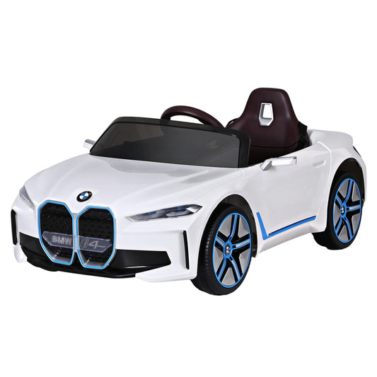 Kids Ride On Car BMW Licensed I4 Sports Remote Control Electric Toys 12V White - Cosy Abode