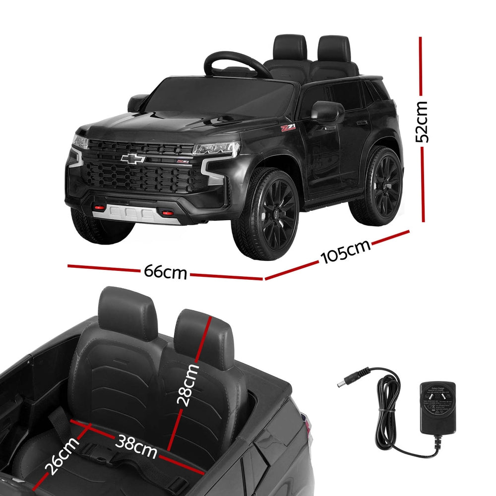 Kids Ride On Car Licensed Chevrolet Tahoe Electric Toys Horn Remote 12V Black - Cosy Abode