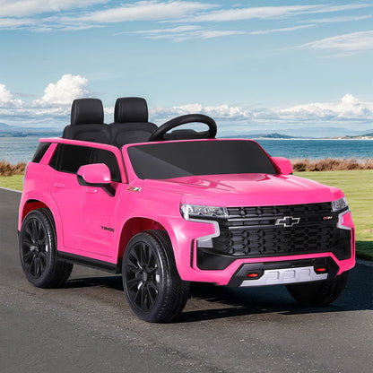 Kids Ride On Car Licensed Chevrolet Tahoe Electric Toys Horn Remote 12V Pink - Cosy Abode