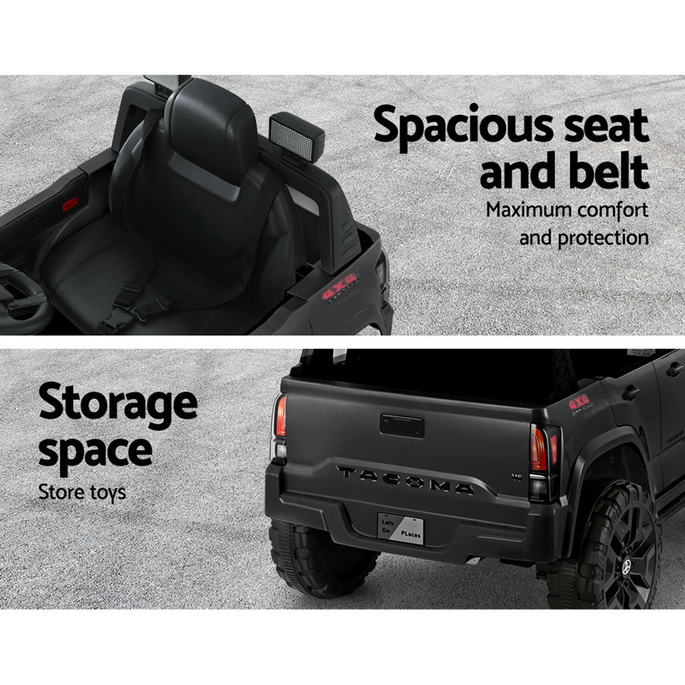 Kids Electric Ride On Car Toyota Tacoma Off Road Jeep Toy Cars Remote 12V Black - Cosy Abode