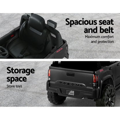 Kids Electric Ride On Car Toyota Tacoma Off Road Jeep Toy Cars Remote 12V Black - Cosy Abode