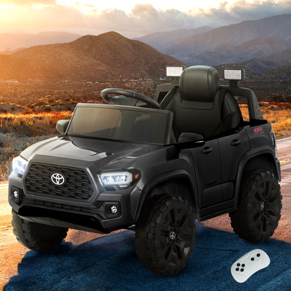 Kids Electric Ride On Car Toyota Tacoma Off Road Jeep Toy Cars Remote 12V Black - Cosy Abode