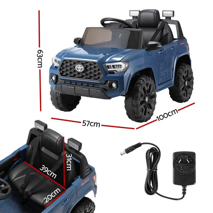 Kids Electric Ride On Car Toyota Tacoma Off Road Jeep Toy Cars Remote 12V Blue - Cosy Abode