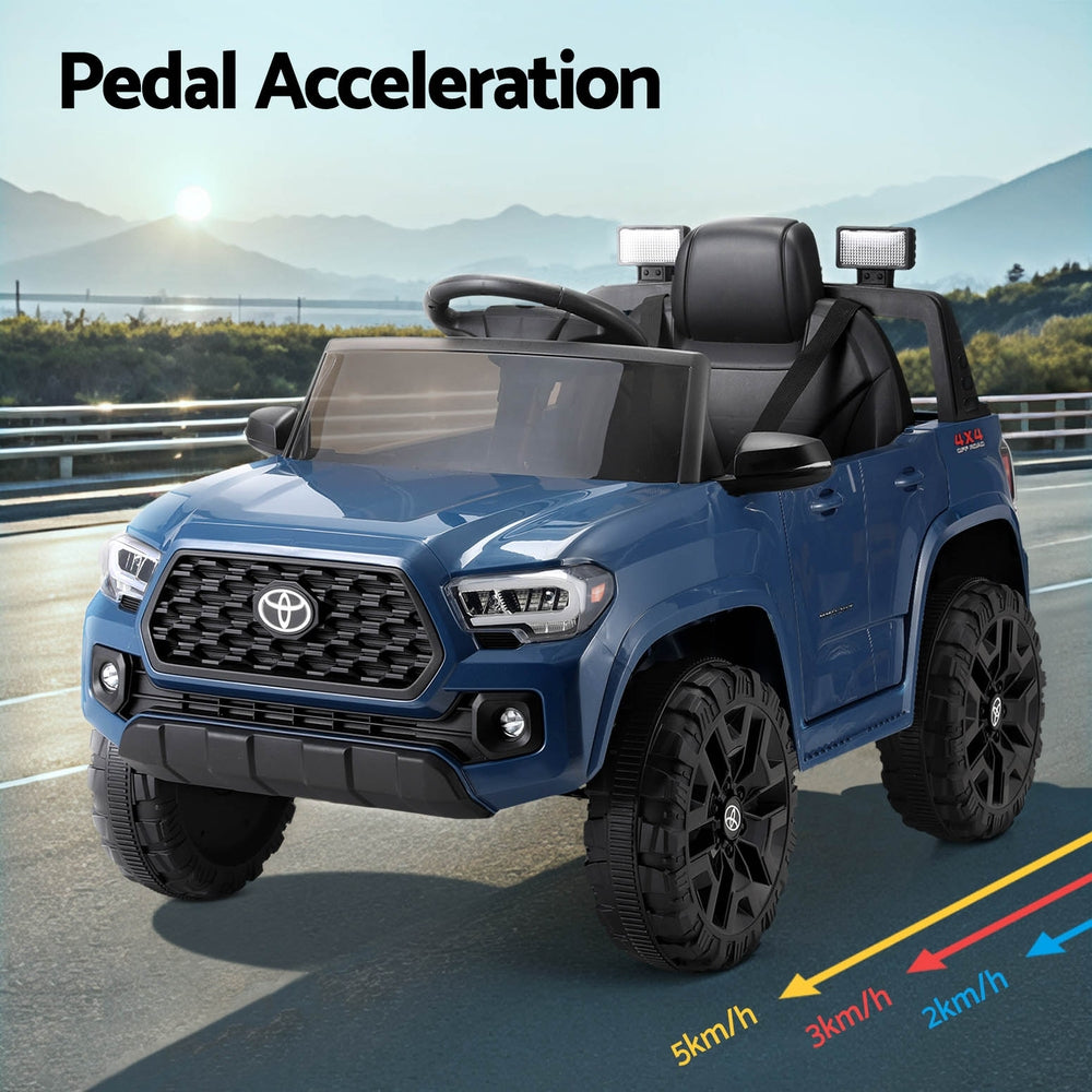 Kids Electric Ride On Car Toyota Tacoma Off Road Jeep Toy Cars Remote 12V Blue - Cosy Abode