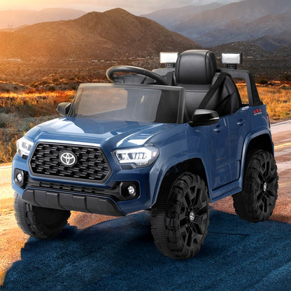 Kids Electric Ride On Car Toyota Tacoma Off Road Jeep Toy Cars Remote 12V Blue - Cosy Abode