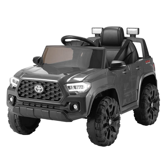 Kids Electric Ride On Car Toyota Tacoma Off Road Jeep Toy Cars Remote 12V Grey - Cosy Abode
