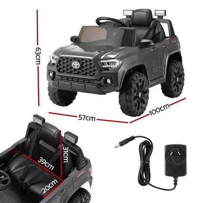 Kids Electric Ride On Car Toyota Tacoma Off Road Jeep Toy Cars Remote 12V Grey - Cosy Abode
