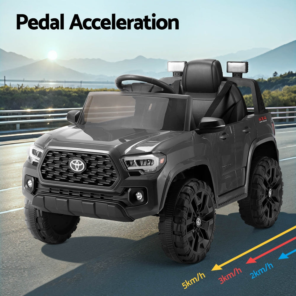 Kids Electric Ride On Car Toyota Tacoma Off Road Jeep Toy Cars Remote 12V Grey - Cosy Abode