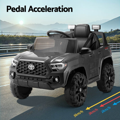 Kids Electric Ride On Car Toyota Tacoma Off Road Jeep Toy Cars Remote 12V Grey - Cosy Abode