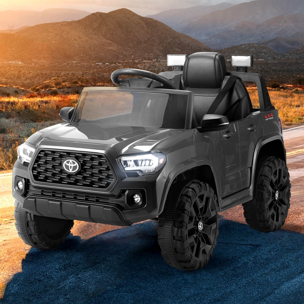 Kids Electric Ride On Car Toyota Tacoma Off Road Jeep Toy Cars Remote 12V Grey - Cosy Abode