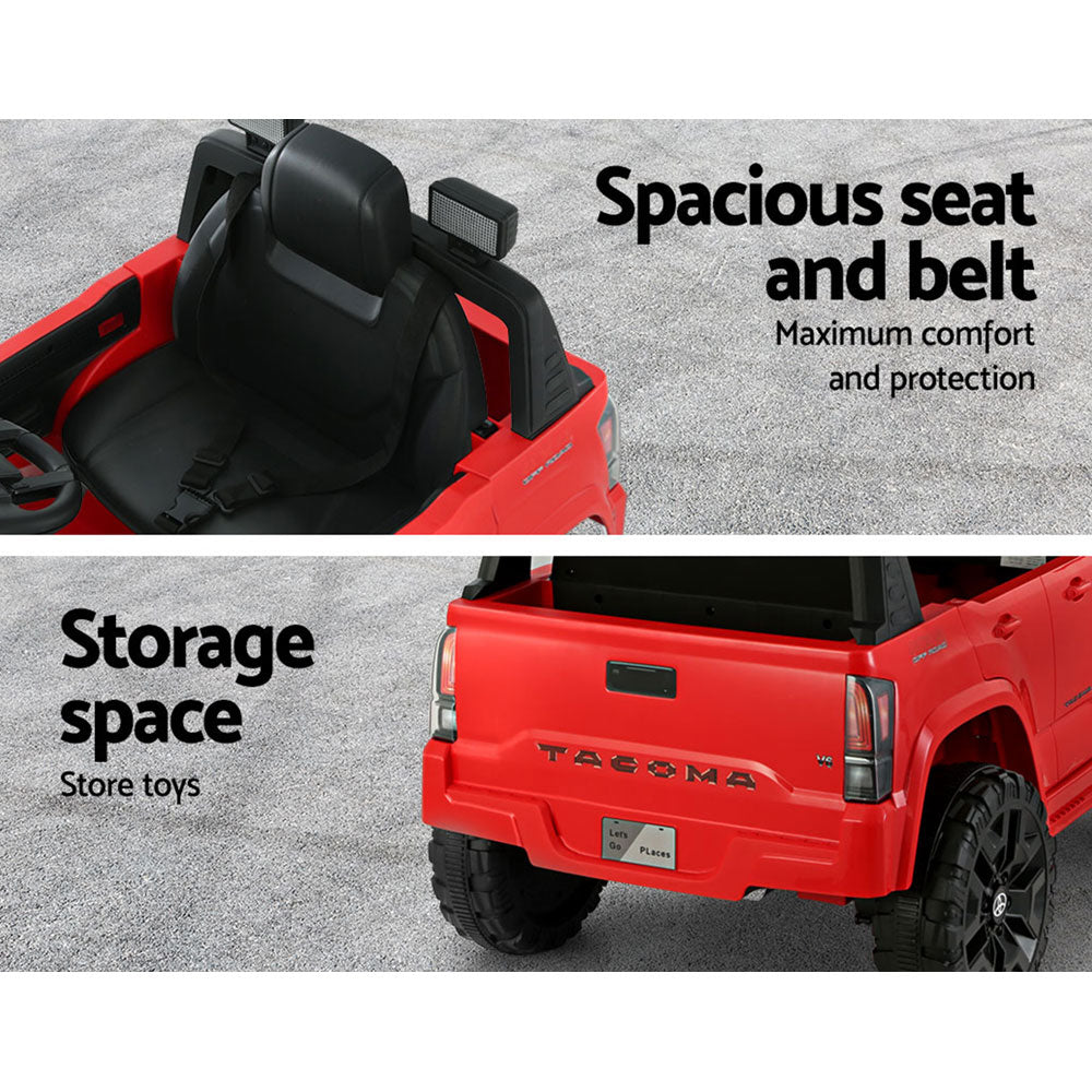 Kids Electric Ride On Car Toyota Tacoma Off Road Jeep Toy Cars Remote 12V Red - Cosy Abode