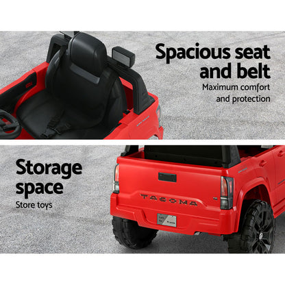 Kids Electric Ride On Car Toyota Tacoma Off Road Jeep Toy Cars Remote 12V Red - Cosy Abode
