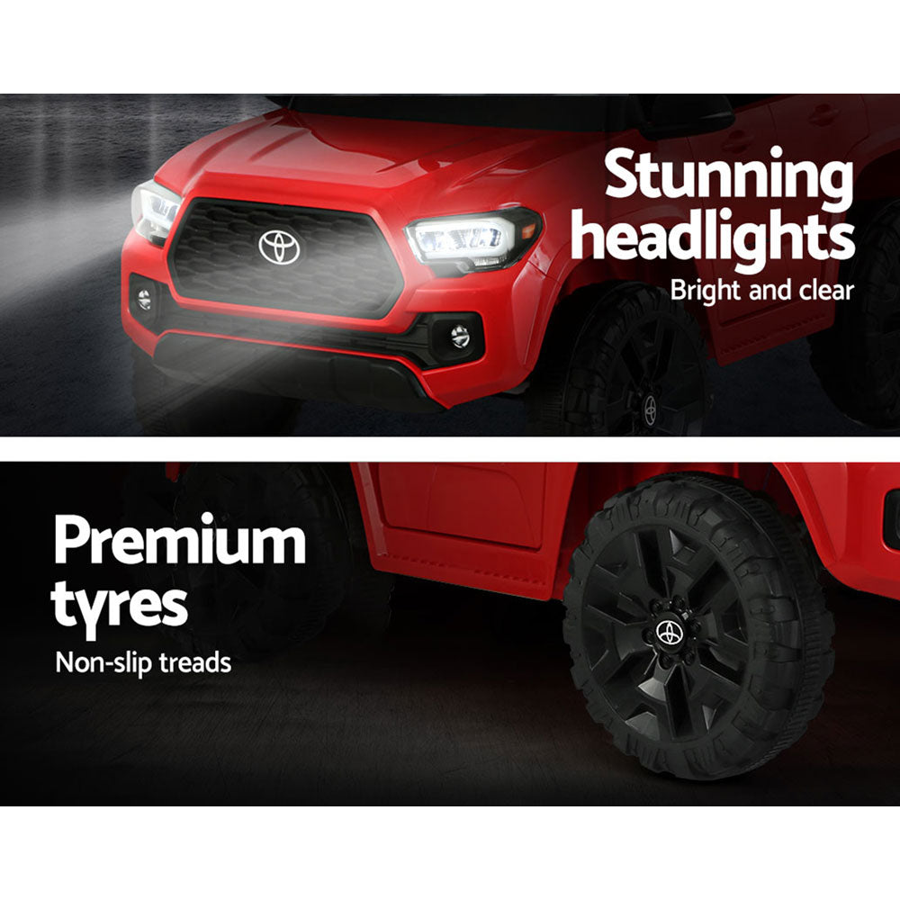 Kids Electric Ride On Car Toyota Tacoma Off Road Jeep Toy Cars Remote 12V Red - Cosy Abode